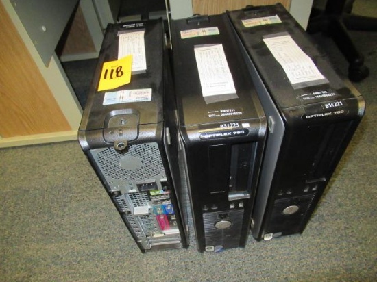 (3) DELL OPTIPLEX 760 COMPUTERS (UNKNOWN PASSWORDS)
