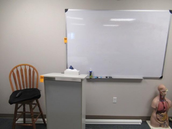(2) DRY ERASE BOARDS & PODIUM