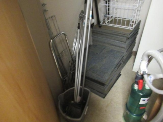 CONTENTS OF CLOSET - CARPET SQUARES, A-FRAME SIGN BOARDS & MISC.