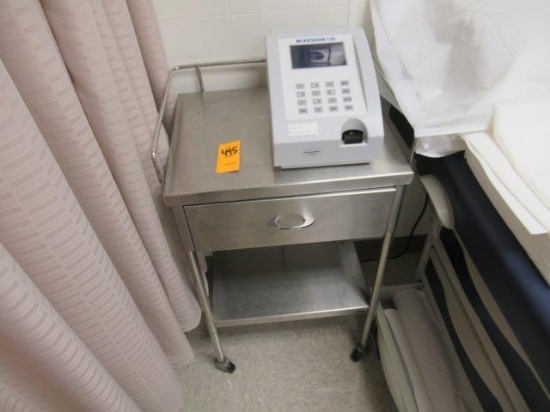 STAINLESS STEEL CART W/ MCKESSON 120 URINE ANALYZER