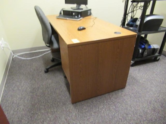 DESK, BOOK SHELF & ROLLING CHAIR