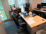 METAL DESK , (2) CABINETS & OFFICE CHAIR