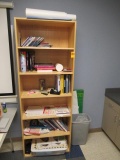 WOOD CABINET W/ASSORTED BOOKS