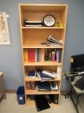 METAL DESK W/WOOD TOP, BOOKCASE, FOLDING TABLE & OFFICE CHAIR