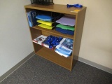 FILE CABINET & (2) BOOK SHELVES