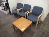 (3) CHAIRS & END TABLE