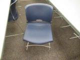 (8) HON BLUE PLASTIC CHAIRS