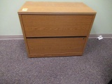 (2) TWO DRAWER FILE CABINETS & WOOD BOOKSHELF