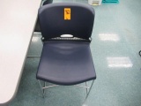 (6) HON BLUE PLASTIC CHAIRS