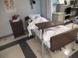 MEDICAL SIMULATOR MANIKIN W/HOSPITAL BED, TABLE, CABINET W/ASSORTED SUPPLIES