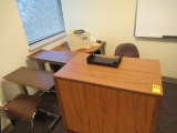 ASSORTED WOOD DESKS & CHAIRS
