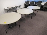 (3) ROUND FOLDING TABLES