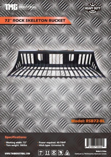 TMG SB72 72'' ROCK SKELETON SKID STEER BUCKET