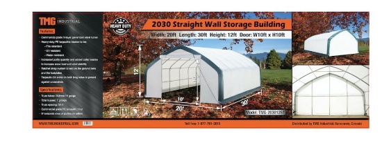 TMG ST 2030P 20' X 30' X 12' PEAK CEILING STORAGE SHELTER