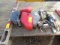 (4) WELDING HELMETS, TOW LIGHT BAR, SKILSAW, ROCKWELL SANDER, BOSCH SAW, GENESIS CUTTING TOOL