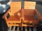 (2) CEDAR PATIO CHAIRS