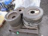 LOT OF ASSORTED SOLID FORKLIFT TIRES