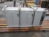 LOT OF (3) LAPTOP POWER STATION CABINETS ANTRO 120V WITH EXTERNAL POWER OUTLETS