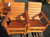 (2) CEDAR PATIO CHAIRS