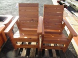 (2) CEDAR PATIO CHAIRS