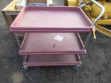 3 SHELF PLASTIC ROLLING CART