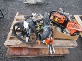 ASSORTED STIHL PARTS & CHARGER STEERING COLUMN