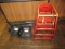 (2) WOOD HIGH CHAIRS & (4) PLASTIC BOOSTER SEATS
