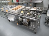 30'' X 84'' ROLLING STAINLESS STEEL PREP TABLE