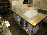 30'' X 72'' ROLLING STAINLESS STEEL PREP TABLE