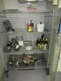 CONTENTS OF SHELVES - ASSORTED COOKING UTENSILS