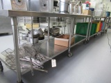 30'' X 96'' ROLLING STAINLESS STEEL PREP TABLE