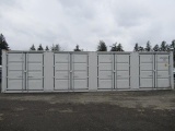 40' HIGH CUBE SHIPPING CONTAINER W/ (4) SIDE DOORS & SWING DOOR AT ONE END (LOCK BOXES ON EACH DOOR)