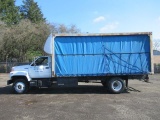 ***PULLED - NO TITLE*** 1992 GMC TOPKICK 20' CURTAIN SIDE BOX TRUCK