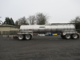 2013 CENTERLINE 6000 GALLON STAINLESS STEEL PUP TRAILER