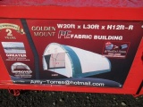 2020 GOLDENMOUNT 20' X 30' 12' FABRIC STORAGE BUILDING (UNUSED IN CRATE)