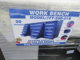 2020 STEELMAN 7' WORKBENCH W/ (20) DRAWERS, W/ ANTI SLIP MATS (UNUSED) (BLUE IN COLOR)