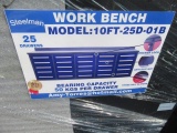 2021 STEELMAN 10' WORKBENCH W/ (25) DRAWERS, W/ ANTI SLIP MATS (UNUSED) (BLUE IN COLOR)