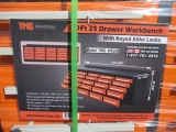 TMG-WB25D 10' 25 DRAWER WORKBENCH W// KEYED ALIKE LOCKS (112''L X 27.5''W X 37''T) (UNUSED)