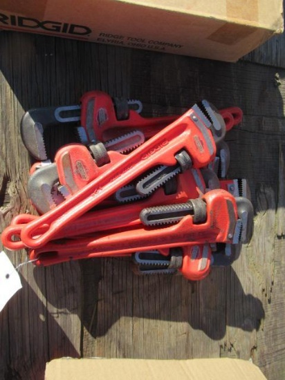 (9) ASSORTED PIPE WRENCHES