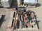 PALLET W/ ASSORTED HOIST PARTS & TRAILER HITCHES