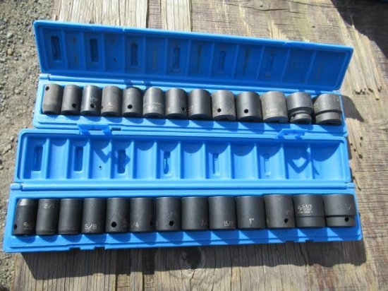 (2) 1/2'' DRIVE SAE IMPACT SOCKET SETS