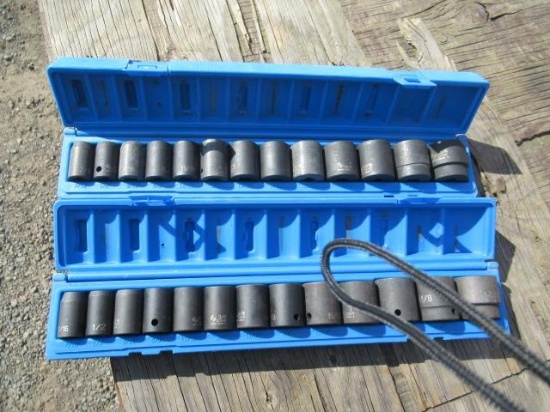 (2) 1/2'' DRIVE SAE IMPACT SOCKET SETS