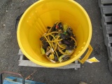 PLASTIC GARBAGE CAN W/ EXTENSION CORDS & SPLITTERS