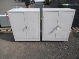 (2) 3-SHELF METAL STORAGE CABINETS