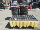 (2) 55 GALLON DRUMS W/ LATCHING LIDS & SPILL CONTAINMENT PALLET