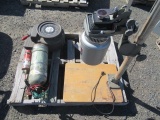 DE JUR MICROSCOPE, FIRE EXTINGUISHER, OXYGEN TANK & MARSH STENCIL MACHINE