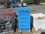 (5) PLASTIC CRATES ON METAL DOLLY