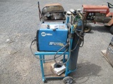 MILLER 211 AUTOSET 120/230V WIRE FED WELDER W/ CART & SHEILDING GAS BOTTLE