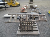 (2) METAL CRATES & 5' WOOD STEP LADDER