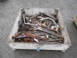 CRATE OF ASSORTED TRAILER HITCHES & TRAILER TORSION BARES